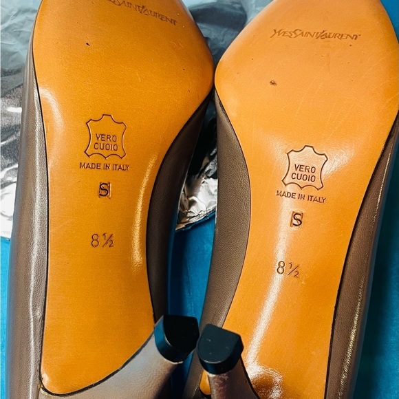 Yves Saint Laurent Brown Leather Pumps Size 8.5 Regular Made in Italy with COA - Picture 7 of 14